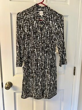 NIC+ZOE Black and White Printed 3/4 sleeve NEW Dress